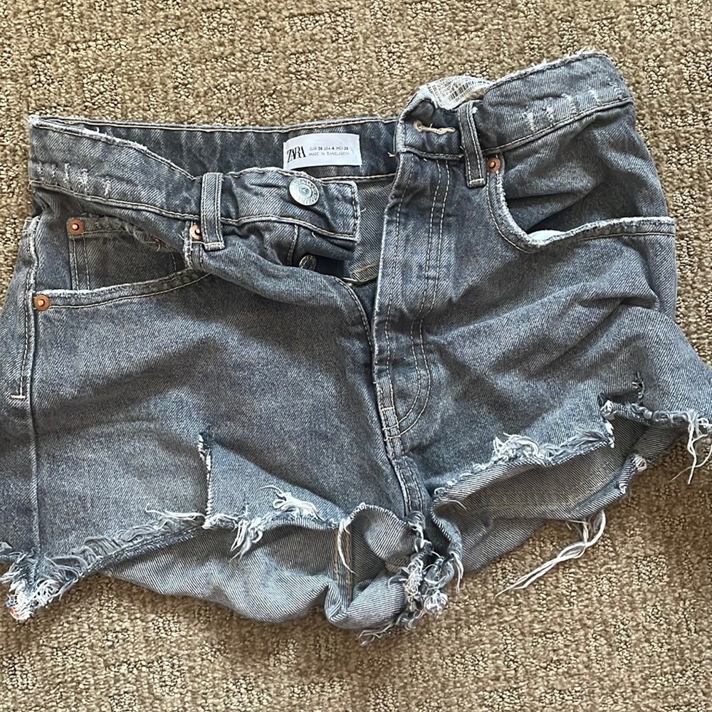 Zara black jean shorts
